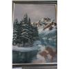 Image 2 : OIL ON CANVAS IN SILVER FRAME OF WINTER MOUNTAIN SCENE SIGNED
