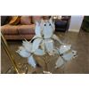 Image 2 : BRASS AND GLASS FLOWER FLOOR AND TABLE LAMPS