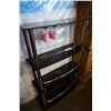 Image 2 : MODERN CHROME AND BLACK GLASS BAR SHELF UNIT WITH CUP RACK