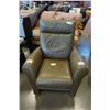 Image 2 : REAL LEATHER RECLINER - ORIGINALLY $1100