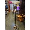 Image 1 : ANTIQUE BRASS AND MARBLE FLOOR LAMP W/ GLASS SHADE - NO CHIPS