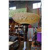 Image 2 : ANTIQUE BRASS AND MARBLE FLOOR LAMP W/ GLASS SHADE - NO CHIPS