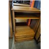 Image 2 : WOOD CABINET W/ 2 WOOD SLIDING DOORS AND 2 BOTTOM DOORS