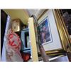 Image 2 : BOX OF ESTATE ITEMS W/ 3 PICTURES AND FRAMES