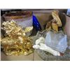Image 2 : CERAMIC PLANTER, GOLD DRAGON FIGURES, CRYSTAL BOWL, AND FIGURES