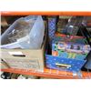 Image 1 : BOX AND TOTE OF CRYSTAL AND OLYMPIC GLASS CUPS W/ DECORATIVE BOXES