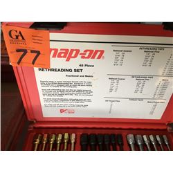 Newer Snap On 48pc thread restoring set, Fast Trac Snap On trouble shooter books, snap on bolt grip 