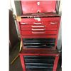 Image 1 : Beach 15 compartment roll away tool box complete with assorted socket set, screw drivers, asst'd wre