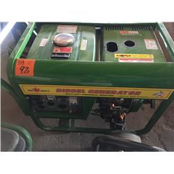 Red Maple diesel fuel generator AC 120 TO 240V Model #LDG3600, 68 HZ power rated 3.3 KW