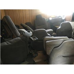 Room full of vehicle seats, benches, box of pass upper closed bin w/USB, glove box & interior pieces