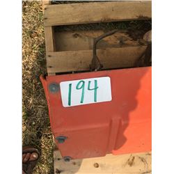 2 Simplicity garden tractor attachments: Rototiller & snow blower plus grain bin dolly