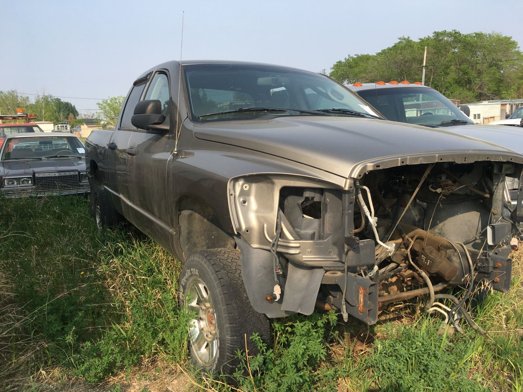 Plymouth car for salvage plus 2 Dodge trucks for salvage