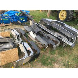 Pallet w/mud flaps, floor mats, 12 various rear & 1 front bumper, 2 - side step (running boards)
