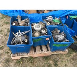 5 misc. boxes parts including air conditioning, Dodge starters, fans, alternators