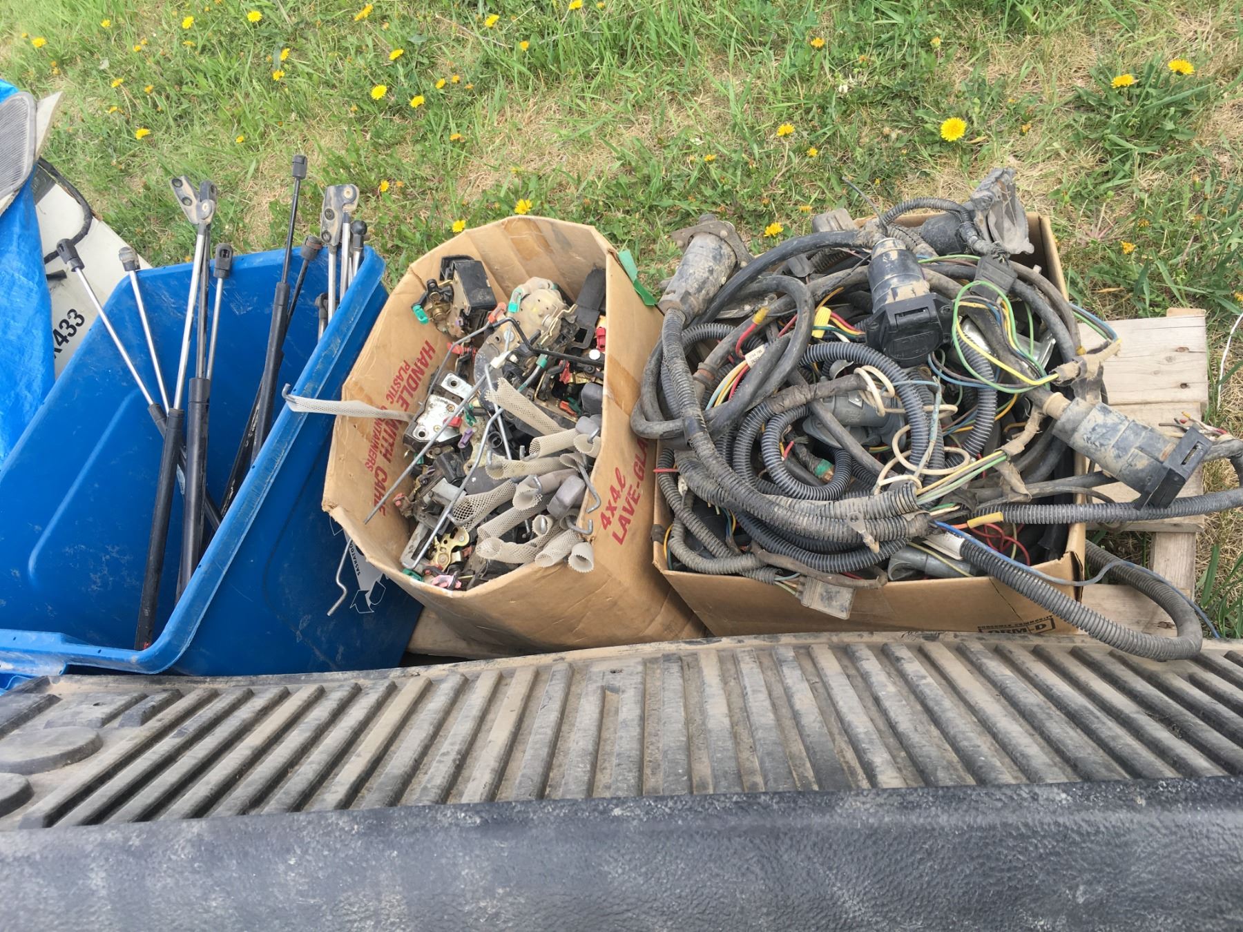 6 misc. boxes fuse boxes, air cond compressors, trailer connectors