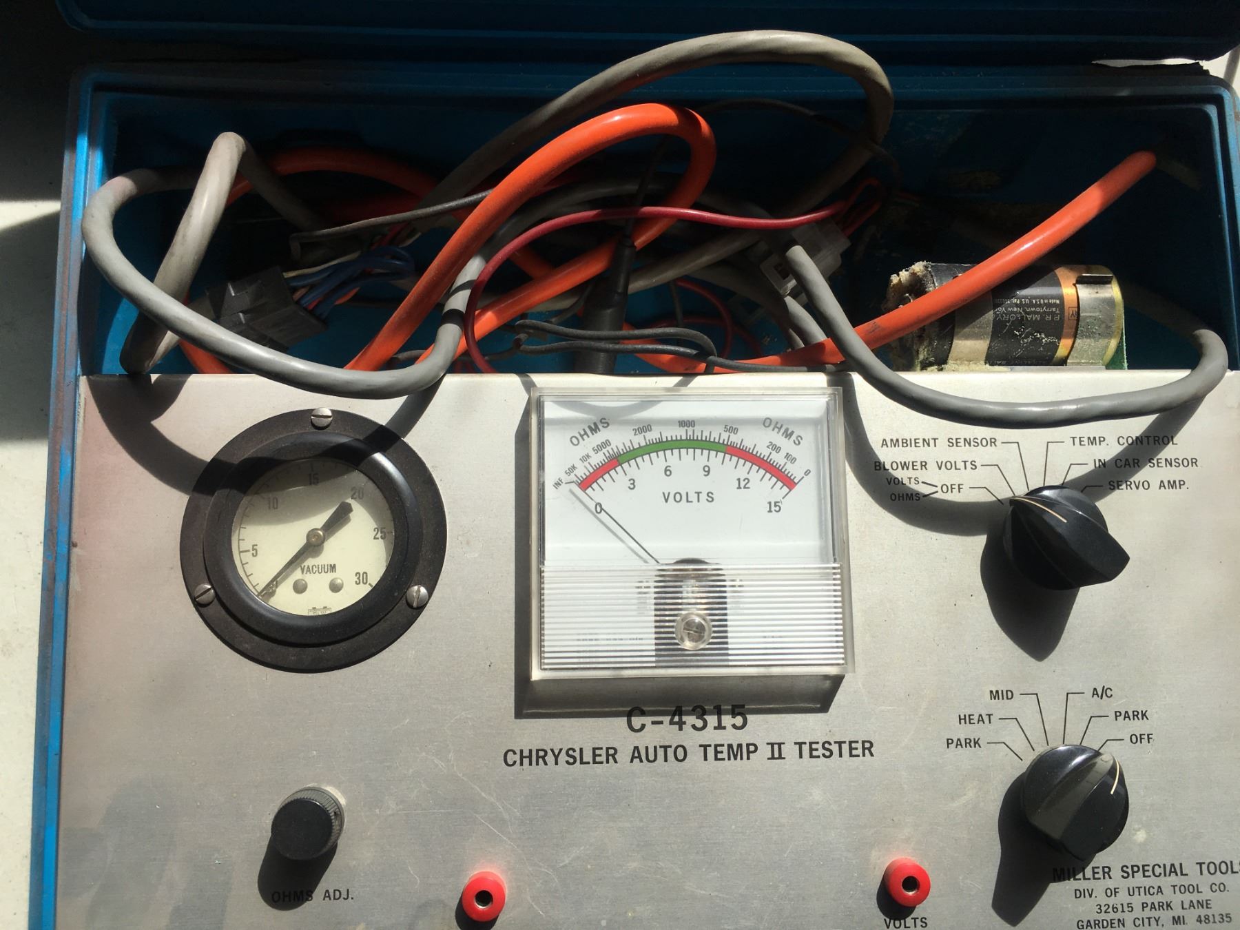 Partial kit Snap On Fuel pressure Gauge set & Millar Chrysler Auto Temp