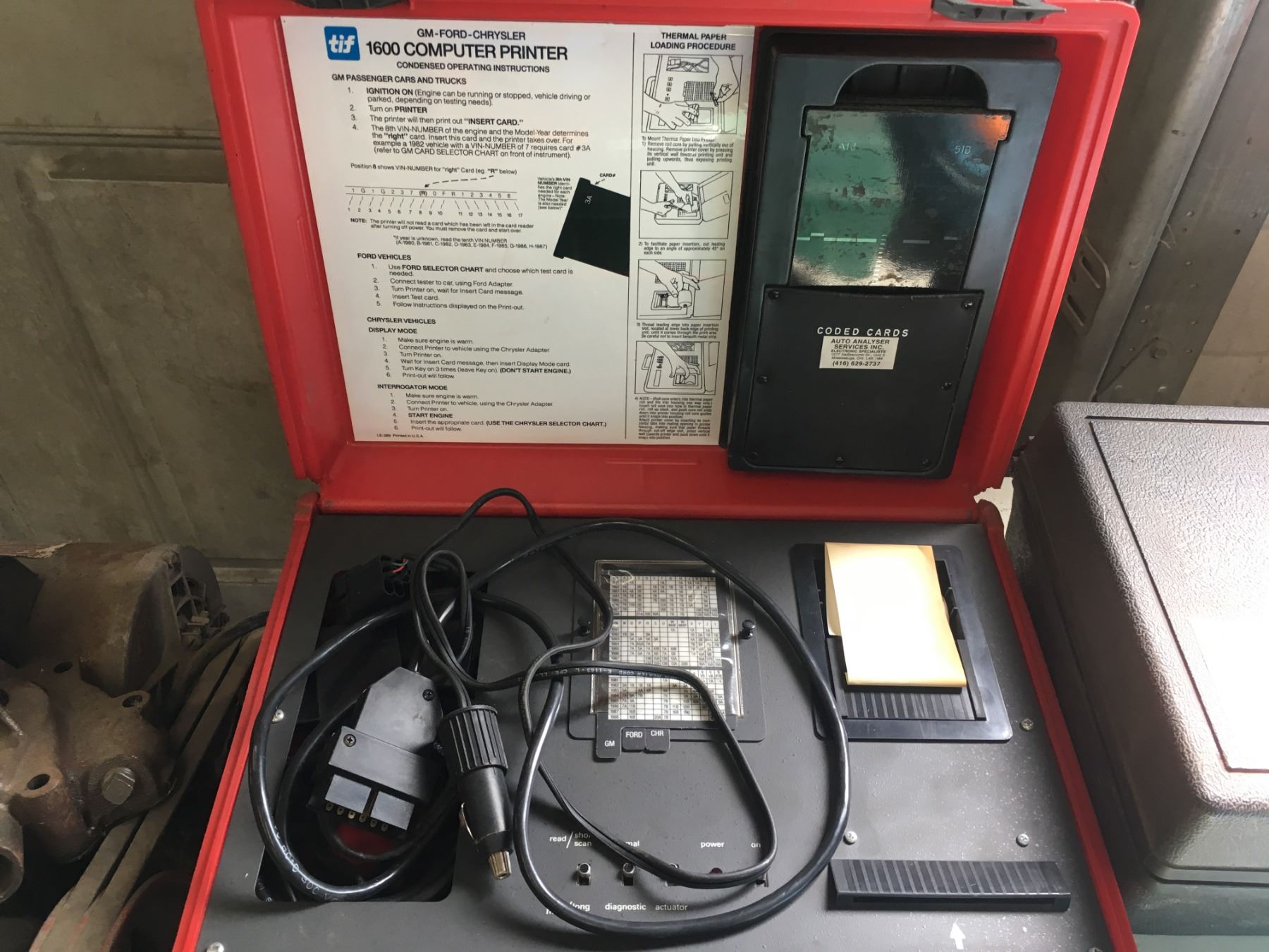 Essential special service tools for Chrysler & 1600 GM, Ford & Chrysler computer printer