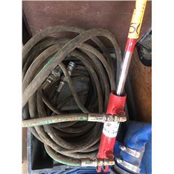 Large quantity of hydraulic hose w/couplers & rubber hose for banjo pump