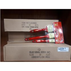 FOUR BOXES NEW THREE PIECE PAINT BRUSH SETS (10 PER BOX)