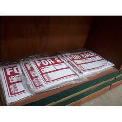 LOT OF PLASTIC FOR SALE SIGNS