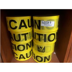 EIGHT ROLLS YELLOW CAUTION TAPE