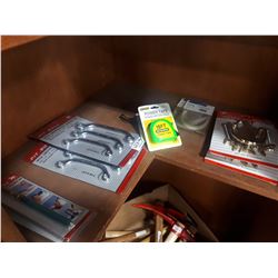 TWO WRENCH SETS, TWO PENCIL TORCHES, BRASS DOOR KNOCKERS, ETC