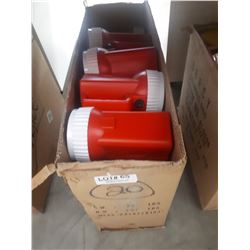 CASE OF TWENTY RED FLASHLIGHT LANTERNS