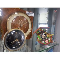 THREE VINTAGE CLOCKS