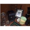 Image 1 : SHELF LOT OF HOME DECOR INCLUDING LANTERN, BOWLS, VASE, ETC