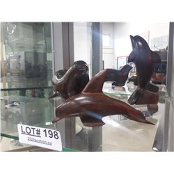 SOAPSTONE WHALE, DOLPHIN, AND SEAL