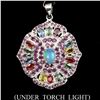 Image 1 : Natural White Opal Ruby Sapphire Pendant