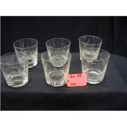 CUT CRYSTAL TUMBLERS W/ FLYING GOOSE, 4inT 3 3/4i