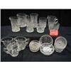 Image 1 : PRESSED GLASS LOT INCLUDES (2) PITCHERS 5in, (2) 