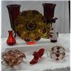 Image 1 : ASST RED GLASS LOT INCLUDES VICTORIAN DBL. HNDL. 
