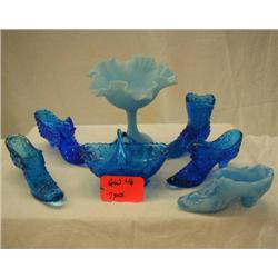 FENTON GLASS COLLECTION INCLUDES FOOTED SATIN GLA