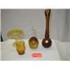 Image 1 : ART GLASS LOT INCLUDES VIKING TORTOISE SHELL VASE
