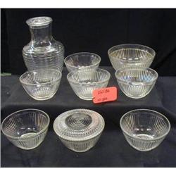 1920S CLEAR ULITARIAN DEPRESSION GLASS LOT INCLUD