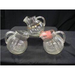 1920S BALL JUGS, 3 PCS. 7in, EXCELLENT           