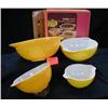 Image 1 : PYREX ORANGE/GOLD 4 PC. BOWL SET, NIB NEVER USED 
