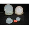 Image 1 : FIRE KING TURQUOISE BLUE DINNERWARE INCLUDES (4) 