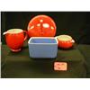Image 1 : HALL CHINA INCLUDES (1) RED KITCHEN WARE PITCHER 