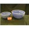Image 1 : 2 AMERICAN POTTERY BLUE BANDED BATTER BOWLS (1) 7