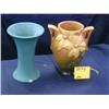 Image 1 : ROSEVILLE, 2 PCS, VASE 102/6 (W/CHIPS), MAT GREEN