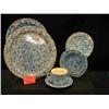 Image 1 : HOMER LAUGHLIN BLUE and WHITE SPONGE STONEWARE IN