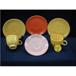 1930S HOMER LAUGHLIN FIESTA RED and YELLOW CUPS a