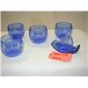 Image 1 : COBALT GLASS LOT INCLUDES (4) SAILBOAT ROLY POLY 