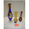 Image 1 : ASST. MORANO HANDPAINTED VASES INCLUDES COBALT FL