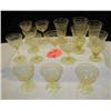Image 1 : 1930S ETCHED YELLOW GLASSWARE INCLUDES (5) STEMWA