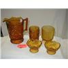 Image 1 : AMBER LOT INCLUDES C.1888 PITCHER  DAISY and BUTT