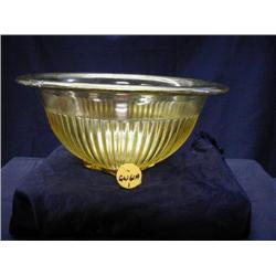 DEPRESSION AMBER MIXING BOWL 9 3/4inDIA. 4inT    